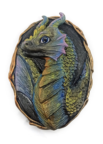 Dragon oval magnet portrait