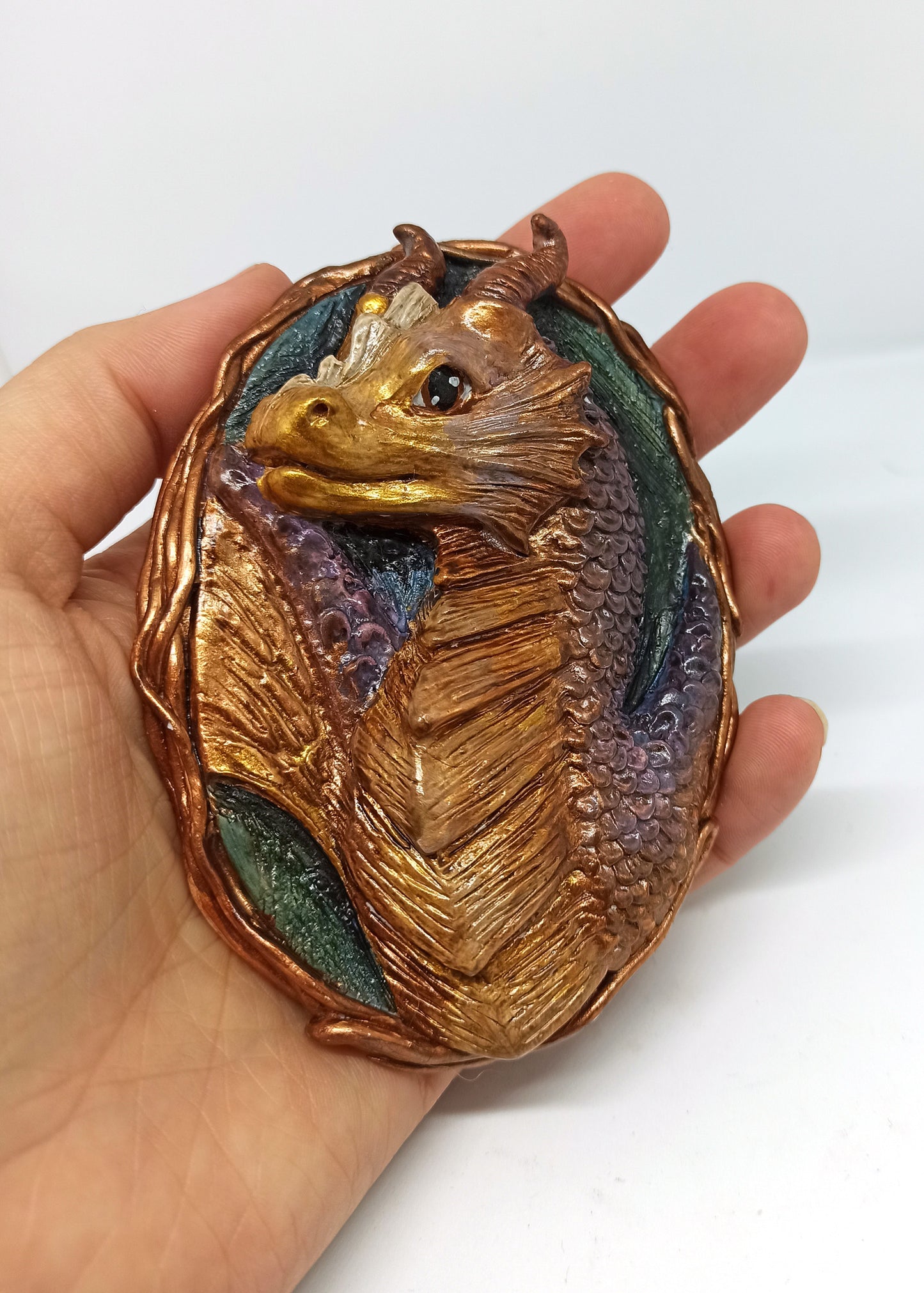 Dragon oval magnet portrait