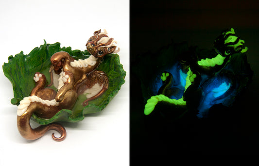 Phosphorescent leaf dragon unique figurine