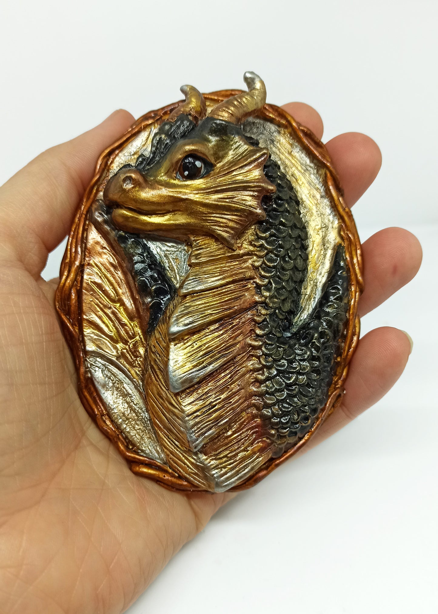 Dragon oval magnet portrait