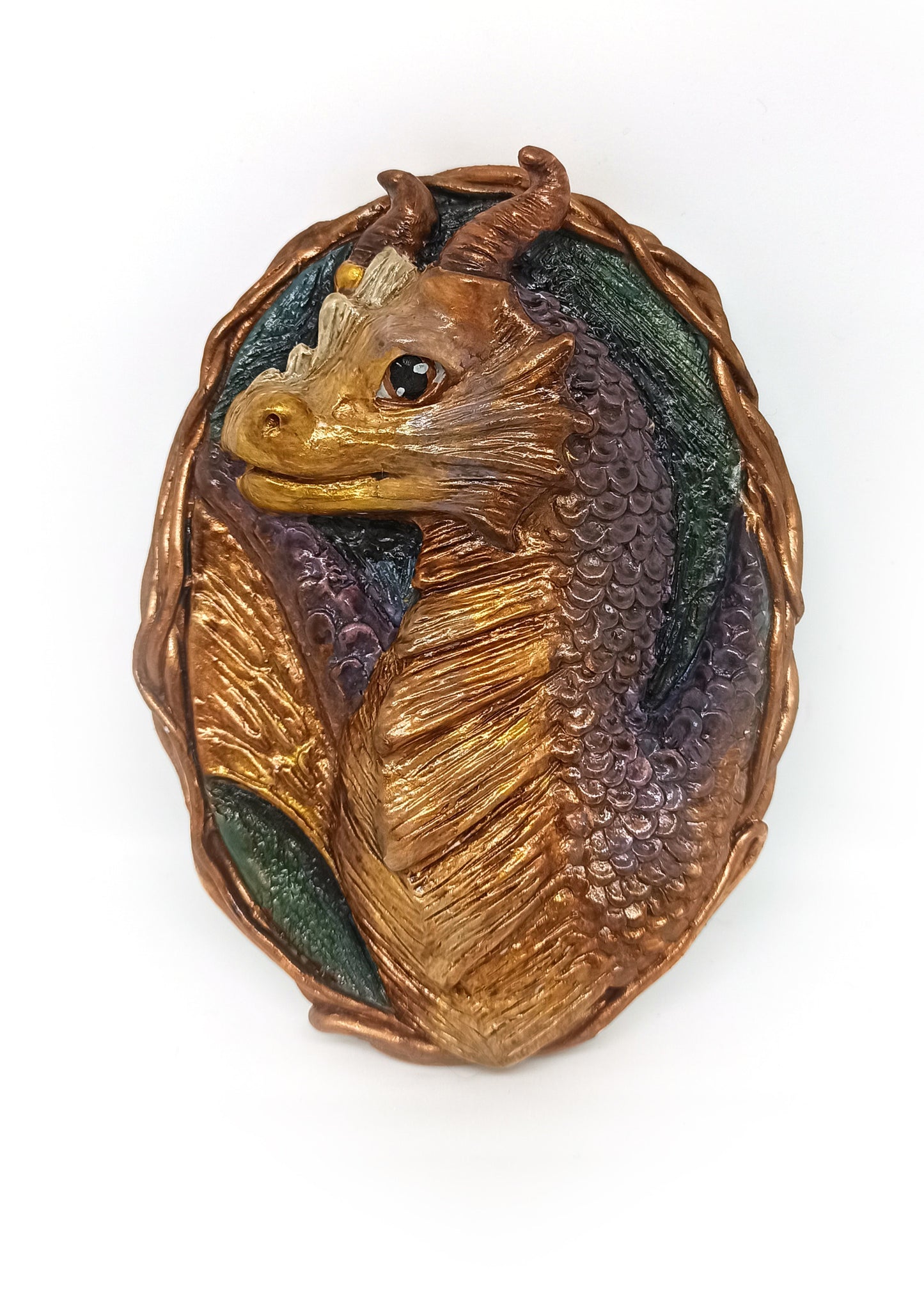 Dragon oval magnet portrait