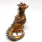 Gold and silver sitting down dragon unique figurine