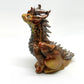 Gold and silver sitting down dragon unique figurine