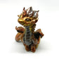 Gold and silver sitting down dragon unique figurine