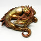 Sleeping golden dragon unique figurine