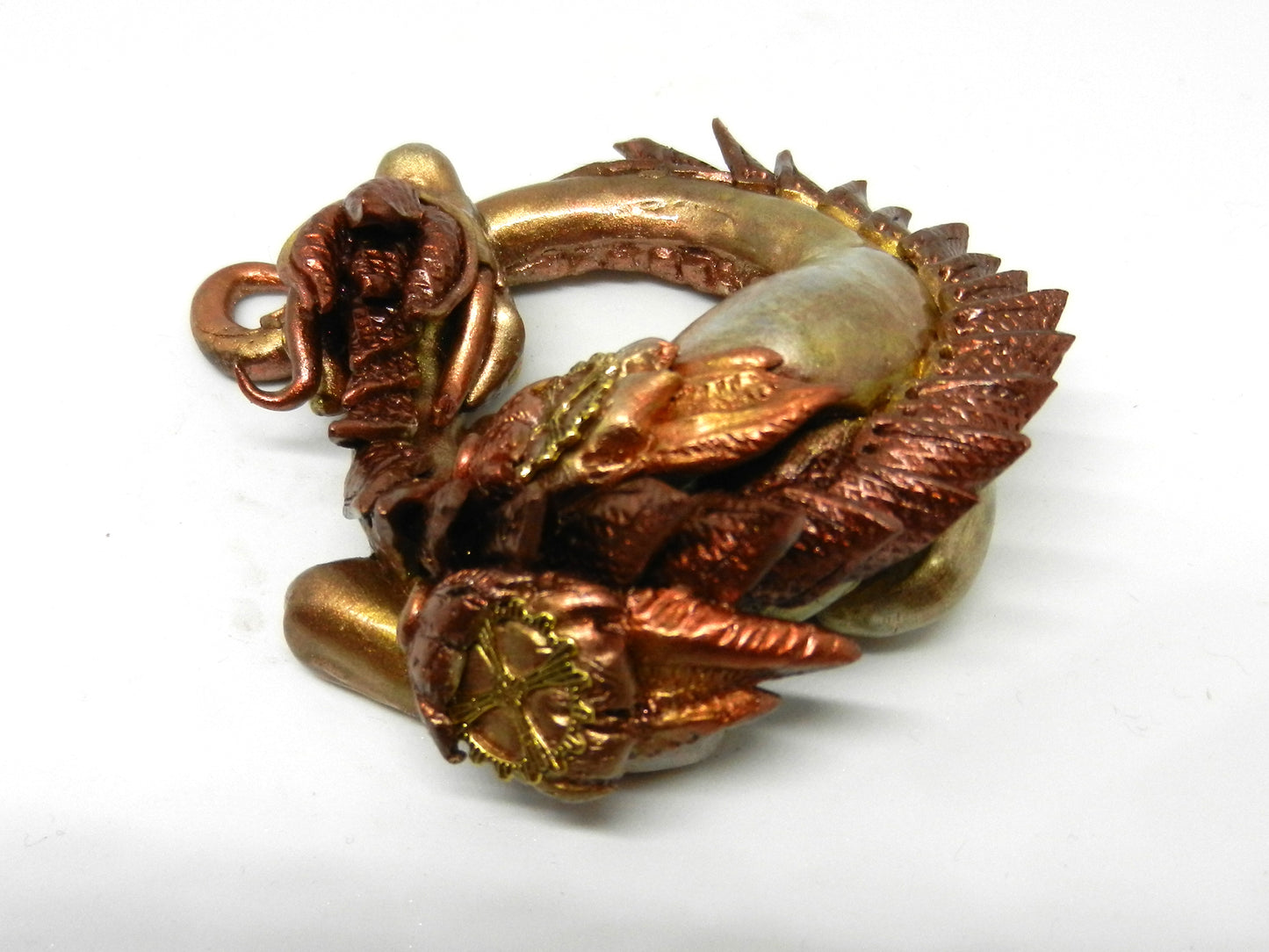 Sleeping golden dragon unique figurine