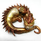 Sleeping golden dragon unique figurine