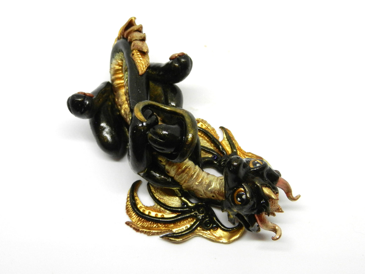 Black and gold dragon unique figurine