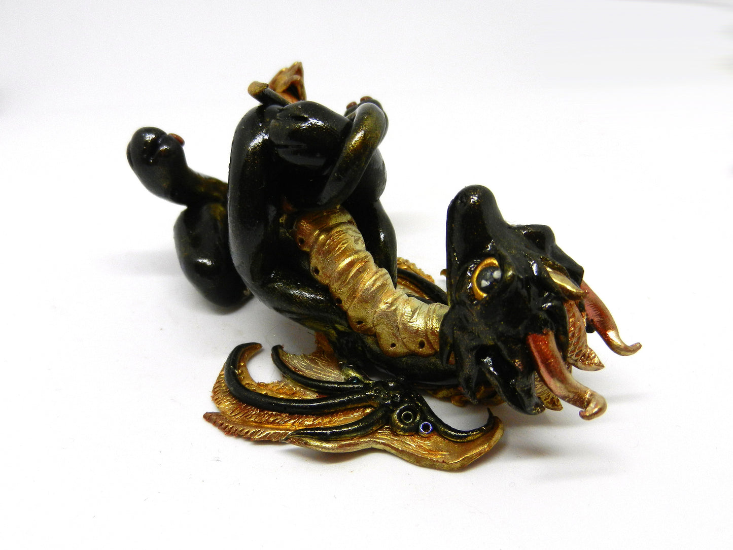 Black and gold dragon unique figurine