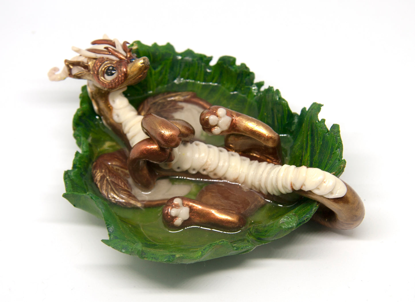 Phosphorescent leaf dragon unique figurine