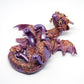 Violet and copper dragon unique figurine with floral design