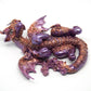 Violet and copper dragon unique figurine with floral design