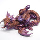 Violet and copper dragon unique figurine with floral design