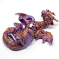 Violet and copper dragon unique figurine with floral design