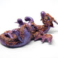 Violet and copper dragon unique figurine with floral design