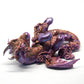 Violet and copper dragon unique figurine with floral design