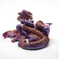 Violet and copper dragon unique figurine with floral design