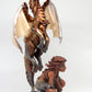 Woman and dragon unique figurine