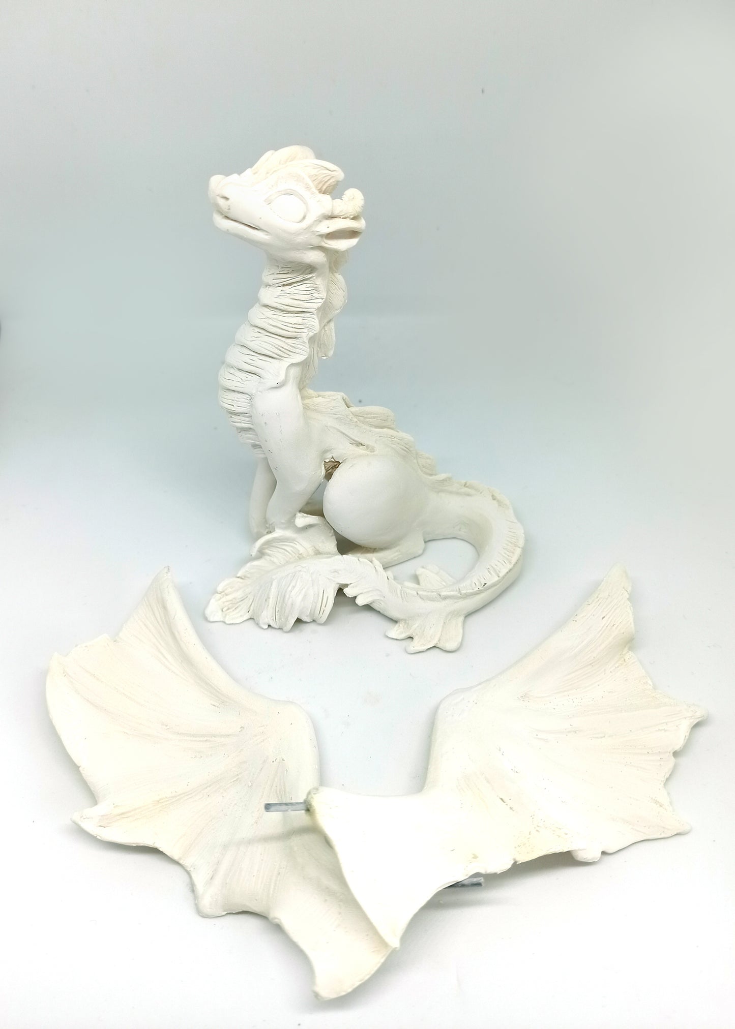 Unpainted mighty dragon figurine to customize