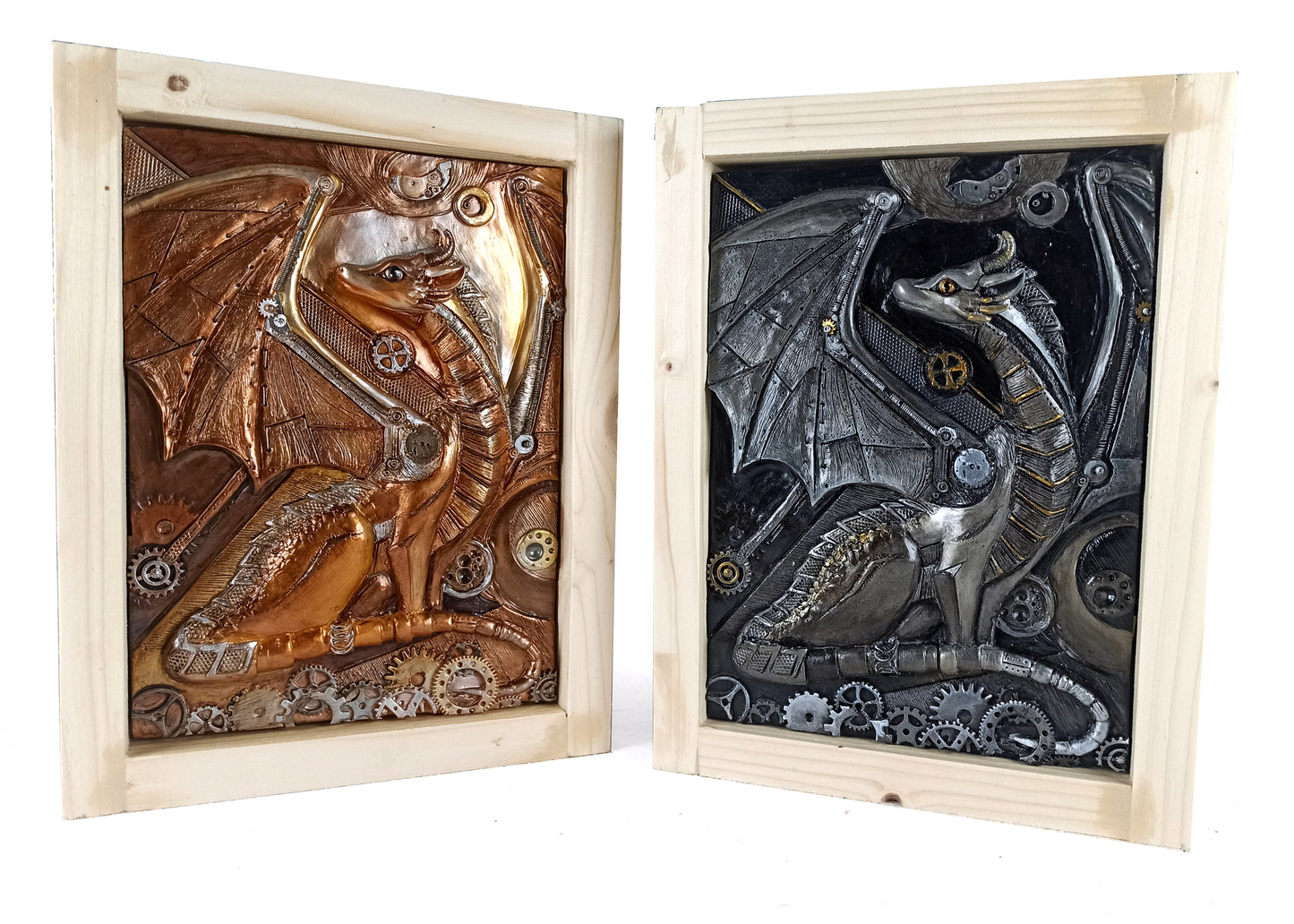 Bas-relief Steampunk dragon