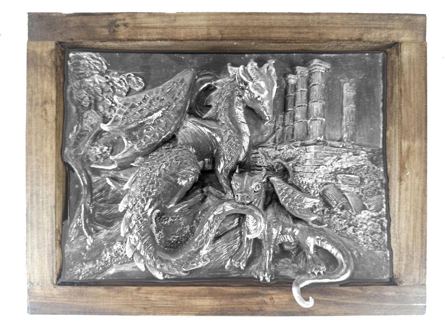 Unpainted Bas-relief dragon family to customize