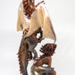 Woman and dragon unique figurine