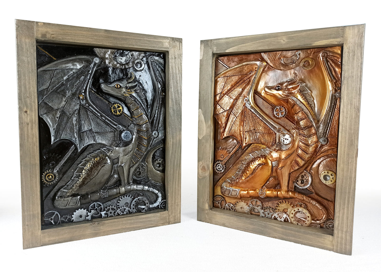 Bas-relief Steampunk dragon