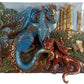 Famille de dragons en bas relief