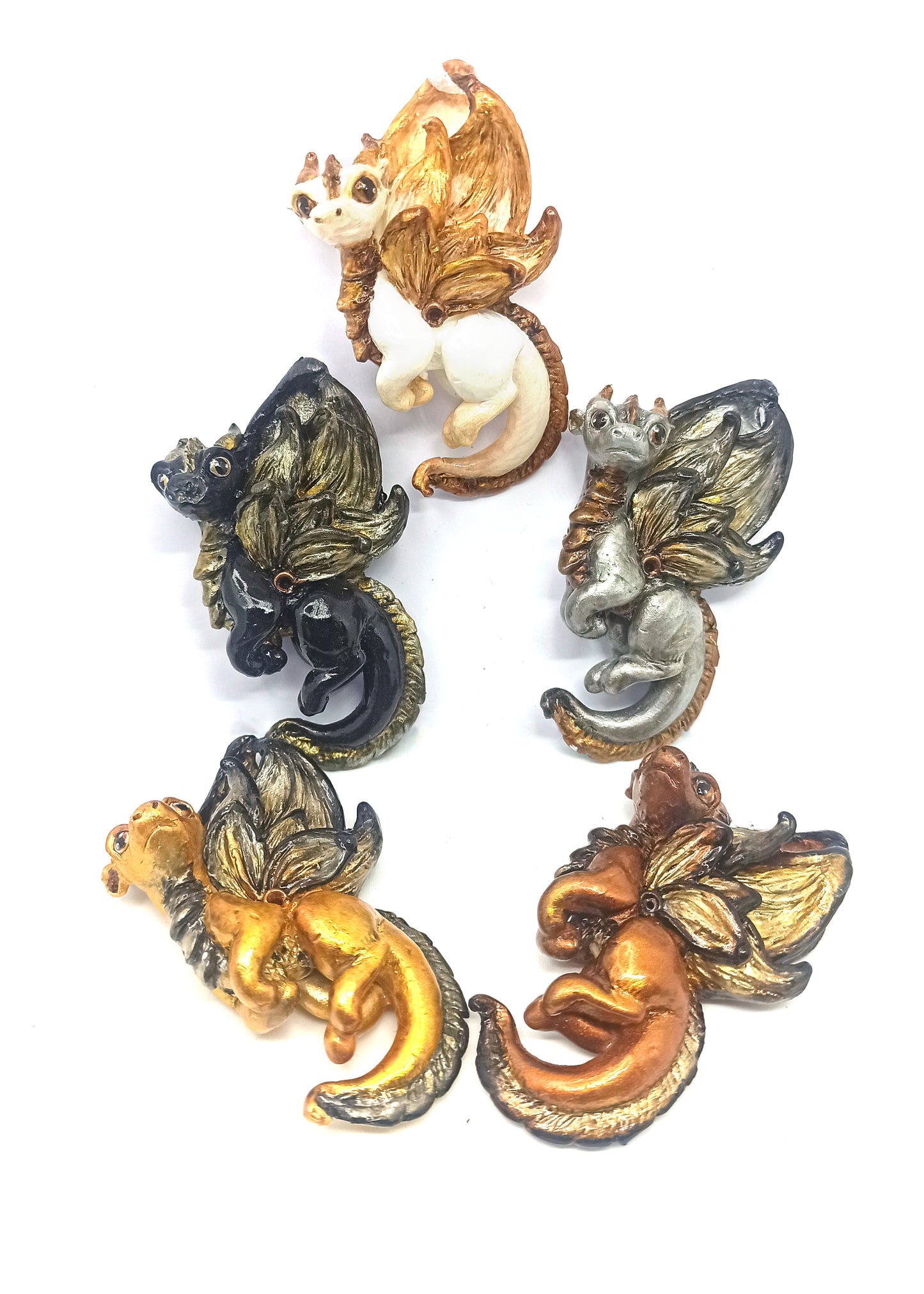 Leaf-Winged Mini Dragons Pendants and Magnets version 1