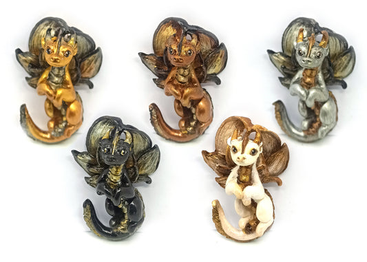 Leaf-Winged Mini Dragons Pendants and Magnets version 3