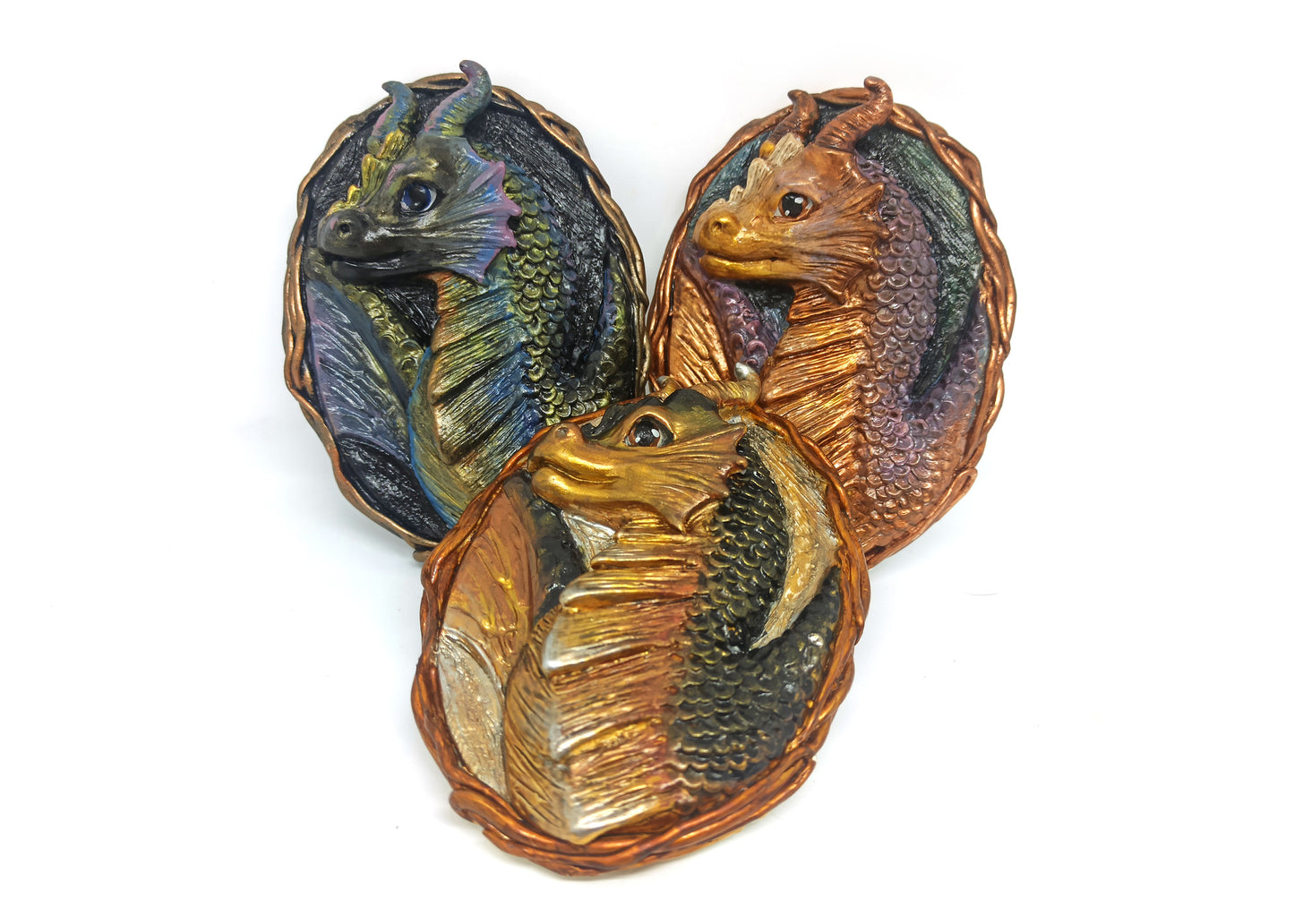 Dragon oval magnet portrait