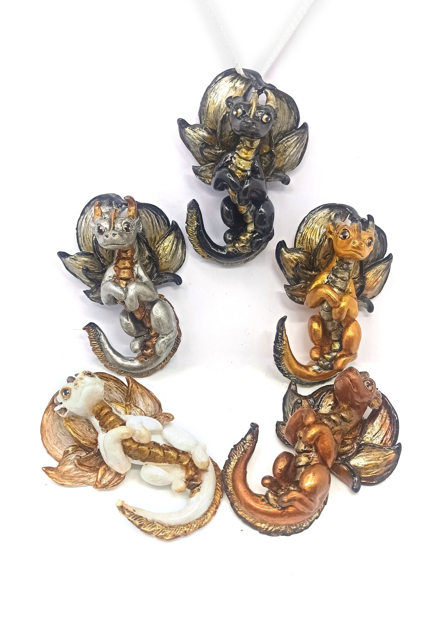 Leaf-Winged Mini Dragons Pendants and Magnets version 3